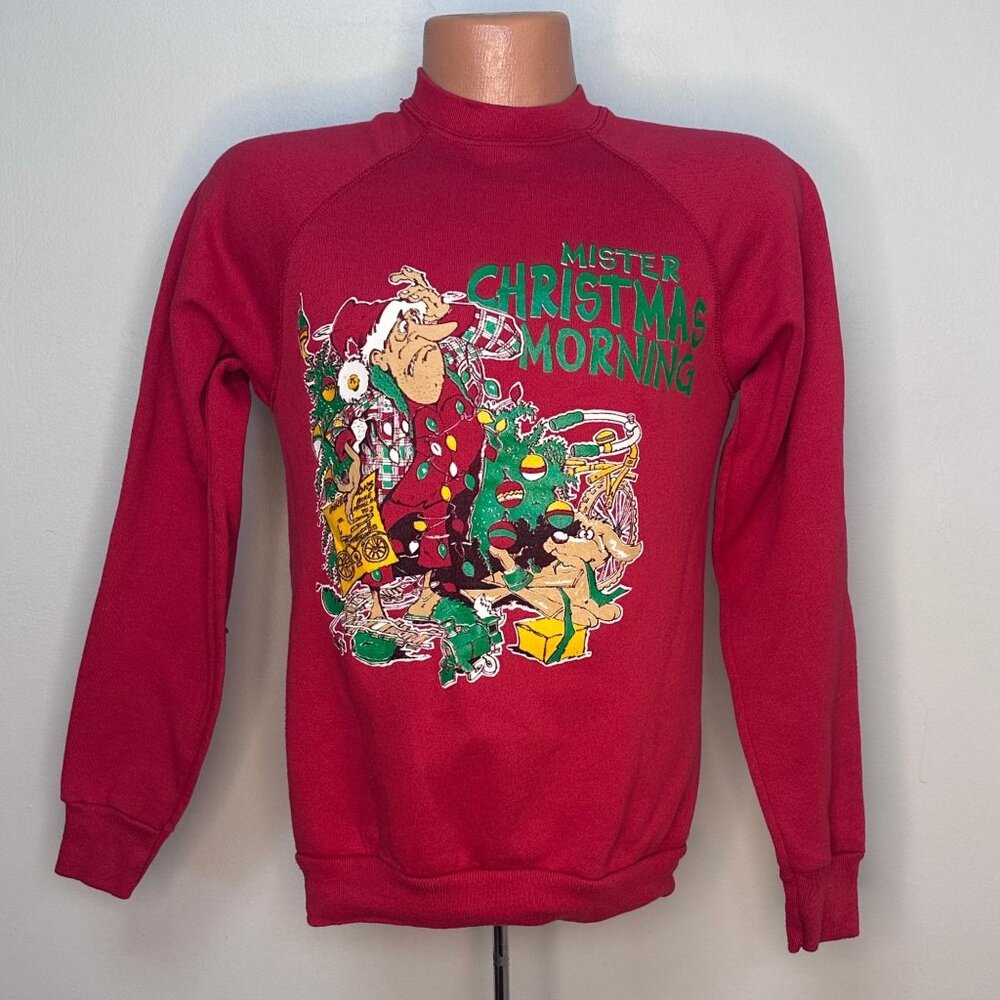 Vintage 1980s Mister Christmas Morning Sweatshirt, U.S. Sweats Size Small